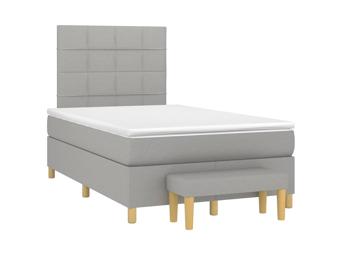 Box Spring Bed, Box Spring Beds Vidaxl Cinzeto Tecido (120 X 190 Cm)