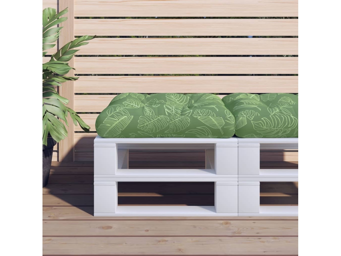 Vidaxl Almofadão Para Paletes 58x58x10 Cm Tecido Oxford Padrão Folhas