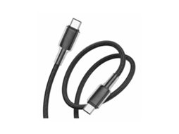 Cabo Usb-c Para Usb-c Novoteck S-151 60w 1m Transparente Trançado Preto