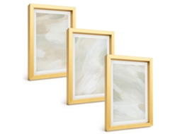 Composição De Quadros Tinturas Abstratas Boho Vibrantes Espelharte (3 Peças 20x30 Cm)