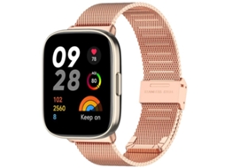 Bracelete para Redmi Watch 3 Malha de Aço Fivela Ouro Rosa XIAOMOYU
