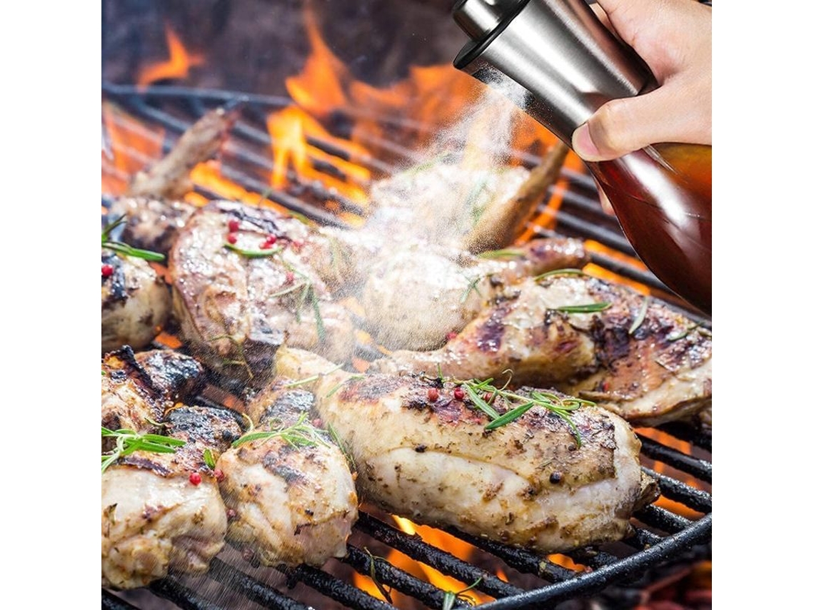 2026 garrafa Sprayer de Óleo 200ml Aço Inoxidável Vidro Anti vazamento Cozinha Salada Bbq Classe Energia A+++