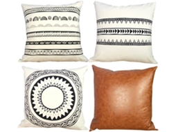 Pack de 4 Almofadas Decorativas WJS Branco (45x45cm)