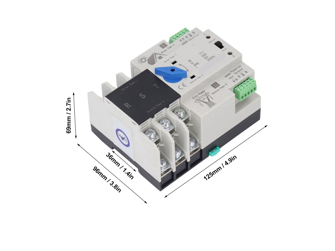 Laxiscreed Comutador Automático De Transferência 3p 63a Para Duas Fontes De Energia Em Laboratórios