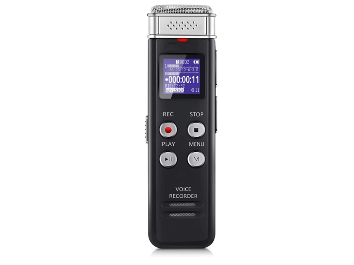 Gravador De Voz Digital Com Gravação E Reprodução Ativada Por Voz Ditafone Recarregável L157 Usb Yizhood (preto)