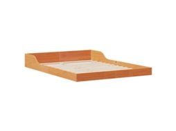 Conjunto 1 Estrado De Cama Plataforma Vidaxl Castanho Madeira De Pinho Maciça (135 X 190 Cm)