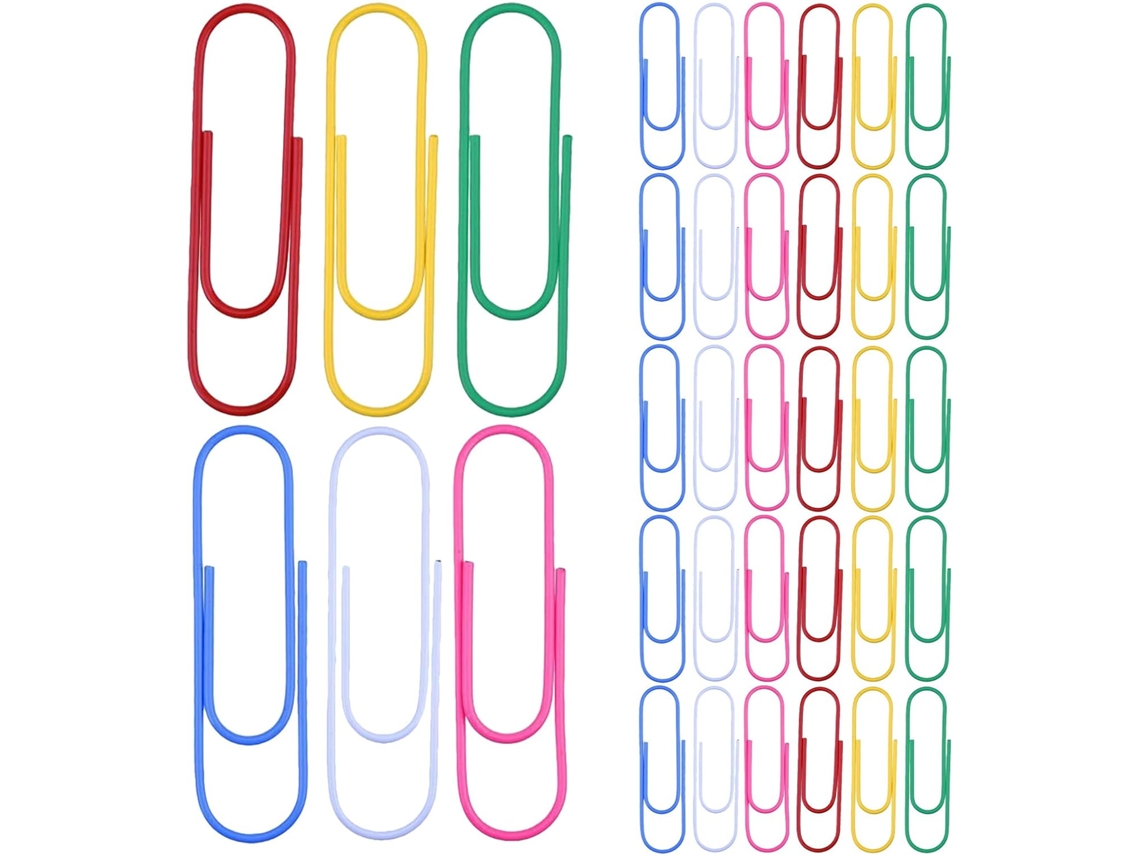 Clips de papel revestidos multicoloridos Operitacx, pacote com 60 unidades, 10 cm, 94 unidades, clipes de plástico para documentos