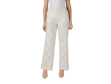 Calças De Mulher Vila Clothes Viveca Beige Chiaro (36)