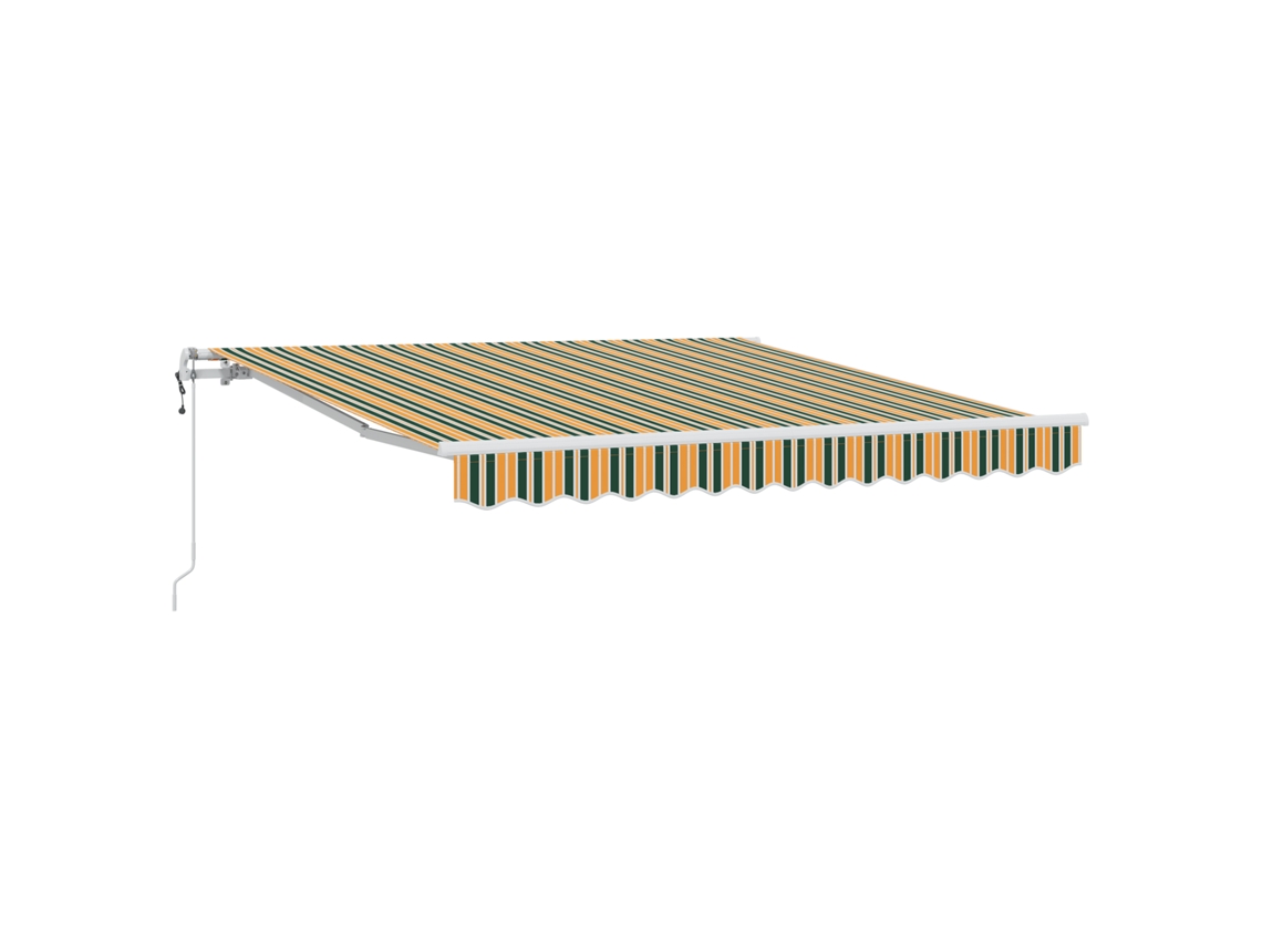 Conjunto 1 Toldo Retrátil Vidaxl Verde Tecido (300 X 250 Cm)