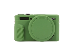 Capa Protetora De Silicone Macio Para Canon Powershot G7x Mark Ii / G7x Ii / G7x2 Com Tampa De Lente Verde