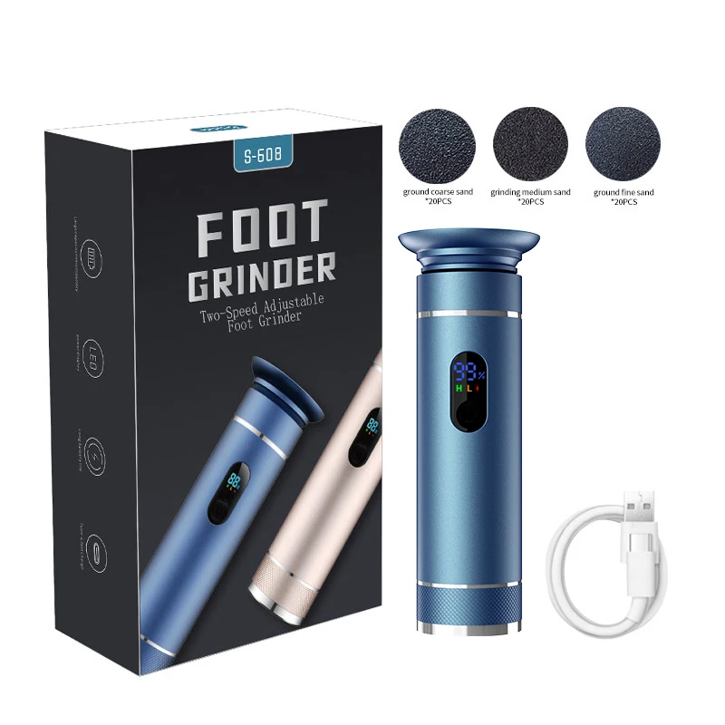 (azul) Lixadeira Elétrica De Liga De Alumínio Para Os Pés, Para Remoção De Calosidades E Pele Morta, Ferramenta Para Cuidados Com Os Pés