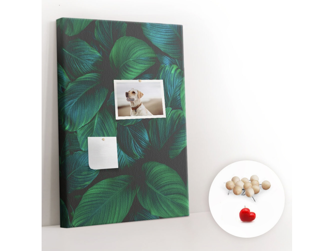 Painel De Cortiça Para Parede Folhas Grandes Tropicais Para A Sala De Estar Espelharte (40x60 Cm)