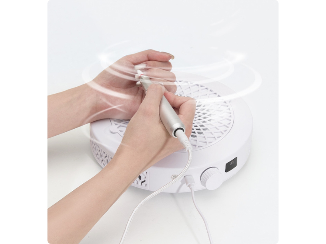 Escova de unhas para manicure e unhas de acrílico, motor de turbina sem escova ultrassilencioso, filtro reutilizável YWP
