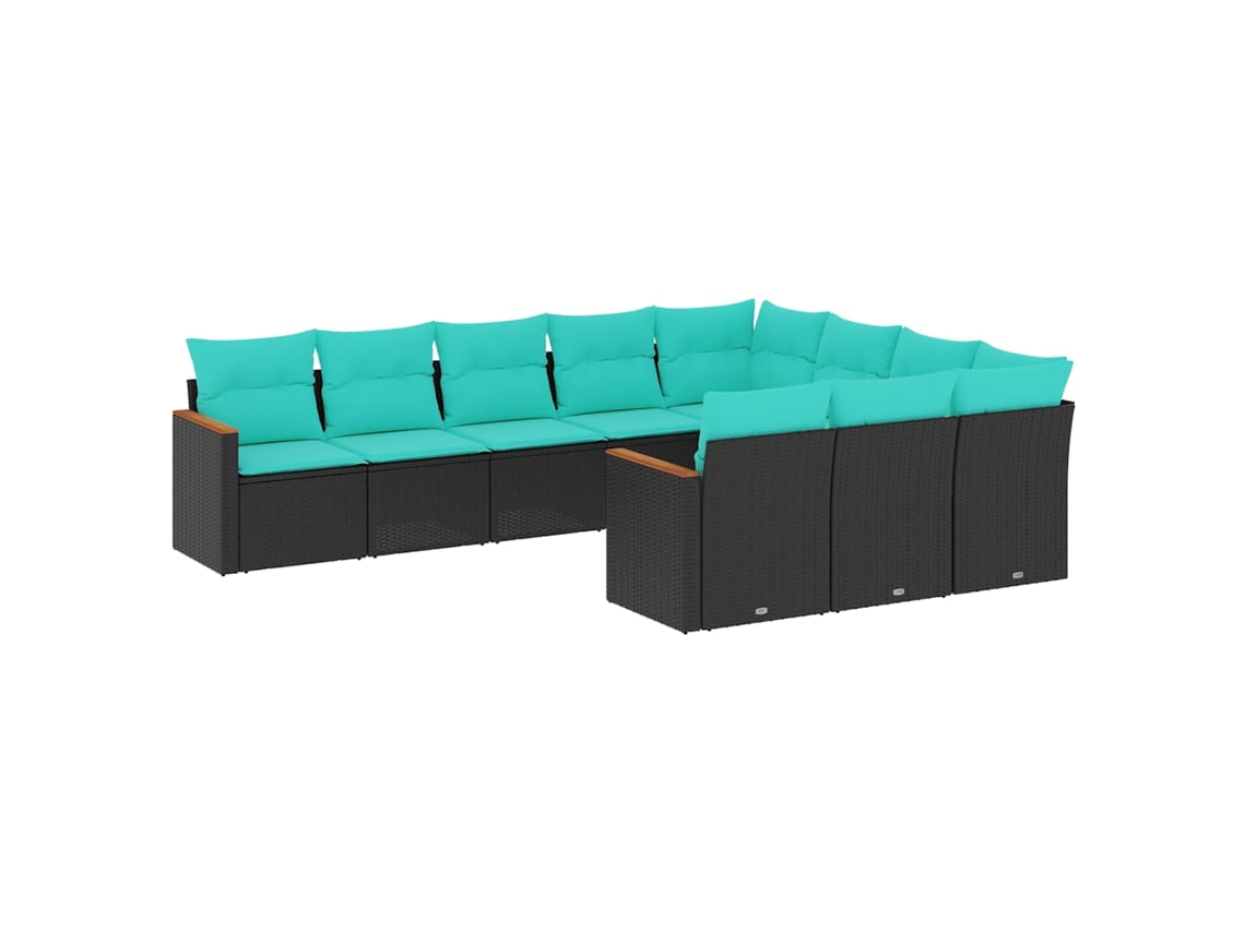 Conjunto de Sofá Jardim 3 Peças Almofadas Rattan Sintético MAISON EXCLUSIVE