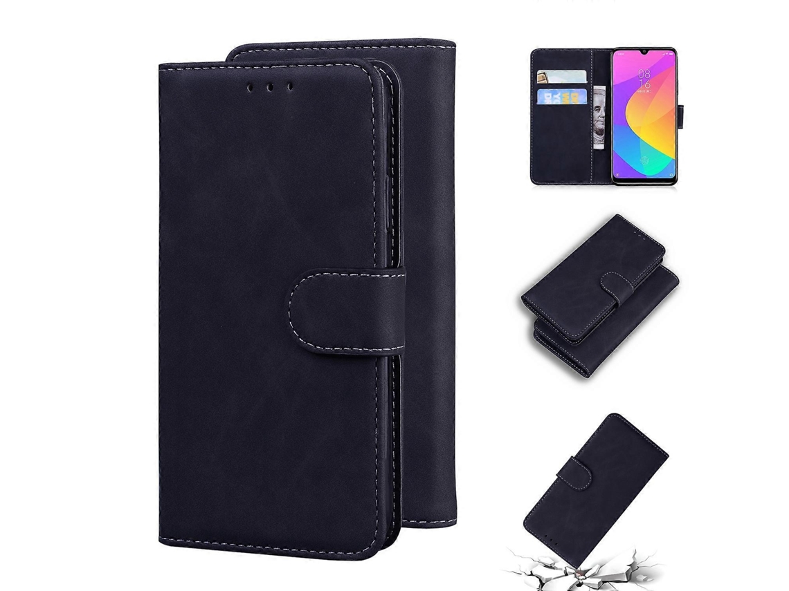Capa De Celular Flip Em Couro Sintético Com Toque Suave E Cor Pura Para Xiaomi Mi Cc9 / 9 Lite