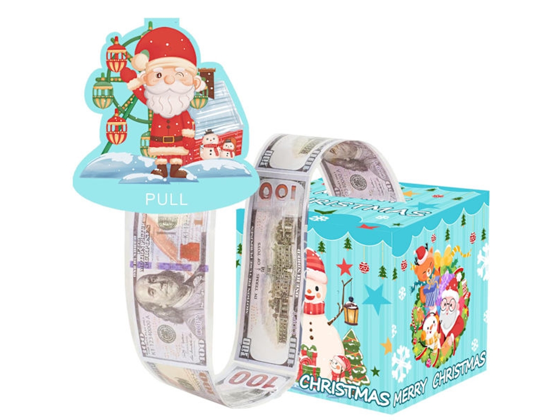 Caixa De Presente Com Cofrinho Surpresa De Natal Caixa De Sorteio Para Festa Com Dinheiro Escondido16papai Noel Azul Claro Aquaforge