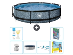 Exit-toys Piscina Exit Redonda - Efeito Pedra - 360x76 Cm - 7-peças S202
