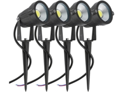 Conjunto De 4 Refletores De Jardim Externos Com Um Led À Prova Dágua Gokoco