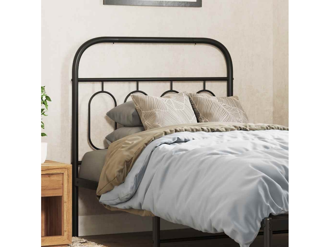 Vidaxl Cabeceira De Substituição 90 Cm Metal Preto