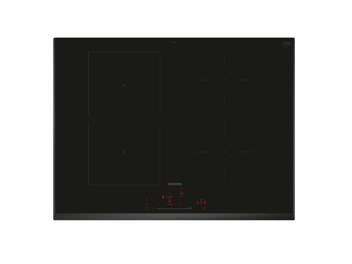 Cooktop de Indução 71Cm 4 Queimadores 7400W Preto Ed751Hsb1E SIEMENS