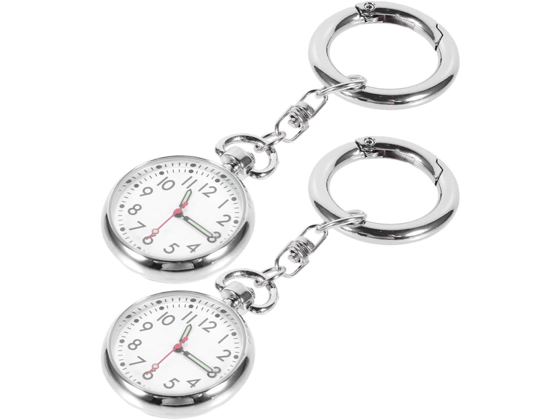 Conjunto de 2 Relógios GOKOCO para enfermeira, inoxidável, visor de vidro, pequeno, portátil, ponteiros