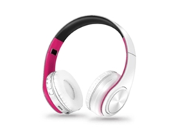 Auscultadores Bluetooth Wireless Folding Pink