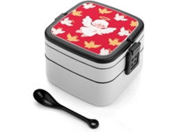 Lancheira Bento Angel Wing Halo, Empilhável, Com Tampas, Térmica, À Prova De Vazamentos, Com 2 Compartimentos