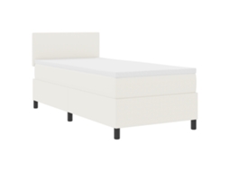 Cama Bospring Com Colchão & Led Creme Tecido De Veludo Cotele Vidaxl Branco Fabric (100x200 Cm)