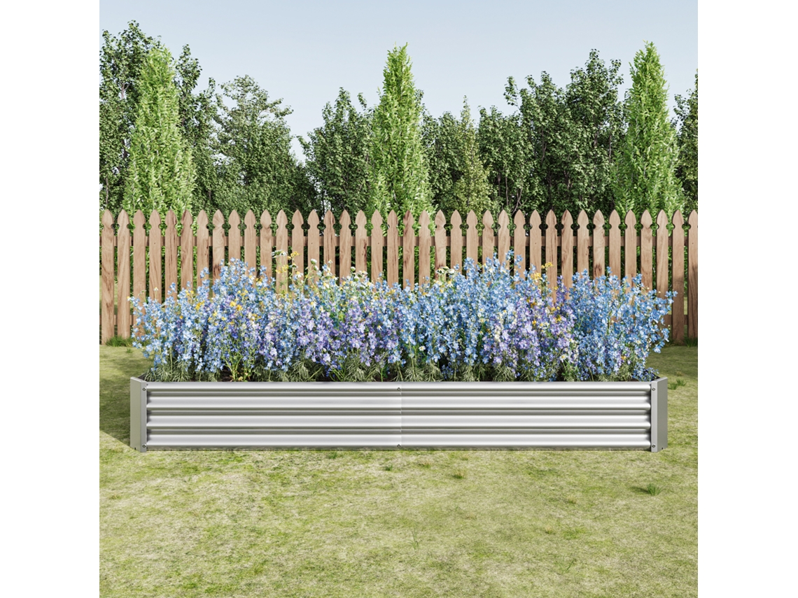Cama Elevada De Metal Para Plantas, Aço Robusta, Antiferrugem, Sem Fundo, Ideal Para Vegetais/ervas-kd
