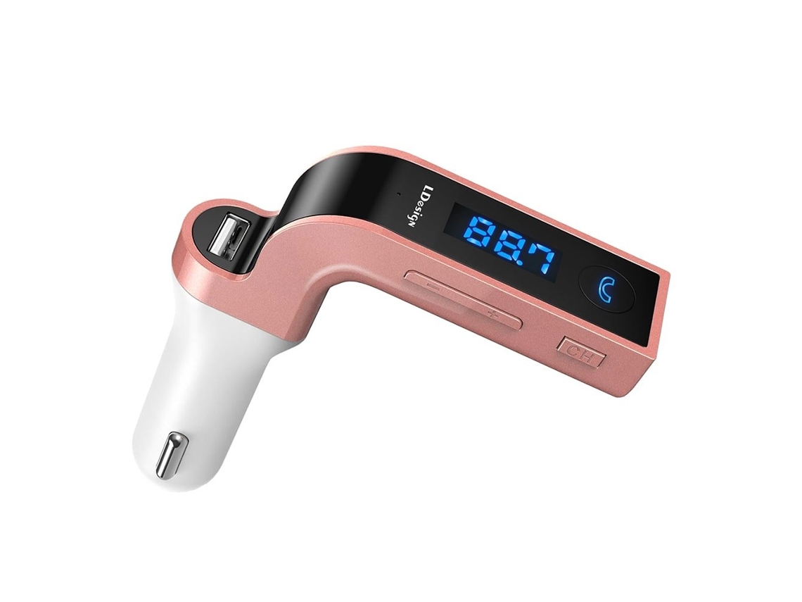 Transmissor Fm Bluetooth 4 Veicular, Rosa