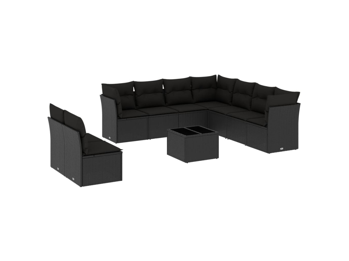 Garden Sofa Set, Garden Sofa Sets Vidaxl Preto Rattan / Vime (n/a)