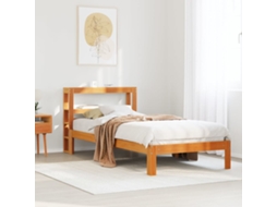 Vidaxl Cama Sem Colchão 100x200 Cm Pinho Maciço Castanho-mel