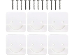Conjunto Genérico De 6 Suportes Adesivos Para Barra Chuveiro, Com Superfície Lisa E Material Abs, Para Montagem Na