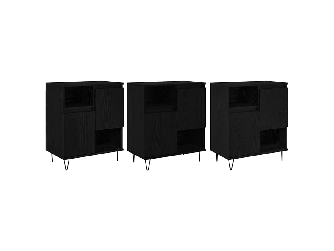 Buffet 3 peças Carvalho Preto 60 x 35 x 70 cm MAISON EXCLUSIVE