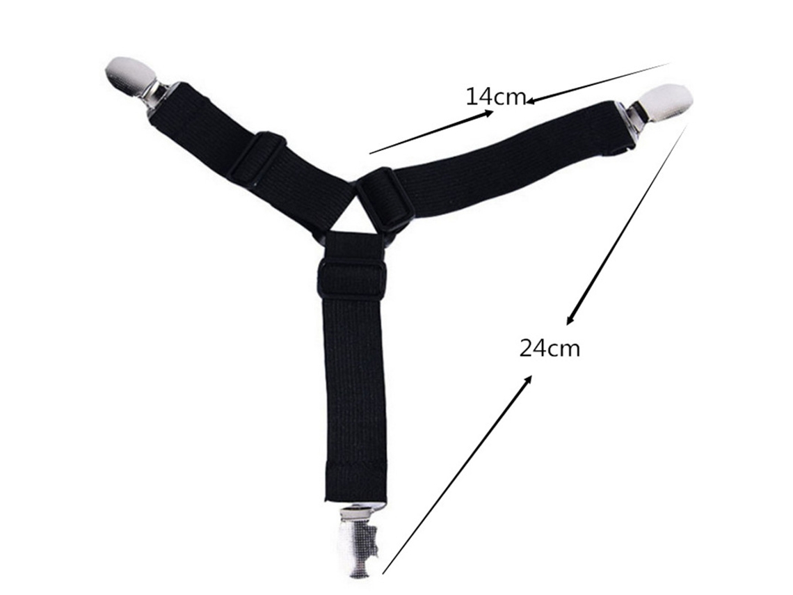 Lurelia Correias Para Lençol Ajustável Elástico Triângulo Resistente Nylon Metal Branco Colcha Colchão Cama