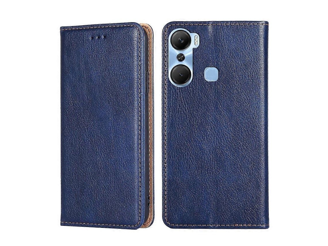Capa De Celular Em Couro Magnético Com Acabamento Brilhante E Cor Sólida Para Infinix Hot 12 Pro