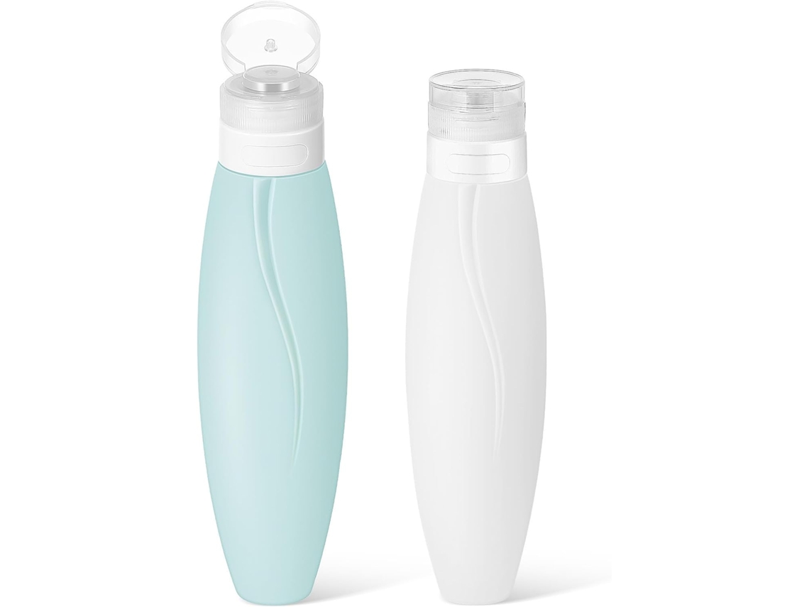 Frascos Dosadores de 150ml, Pacote com 2 Unidades, Silicone Sólido, Uso Versátil.