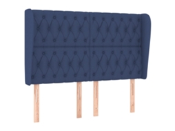 Cabeceira de Cama com Abas Tecido Azul MAISON EXCLUSIVE (147x23x118 cm)