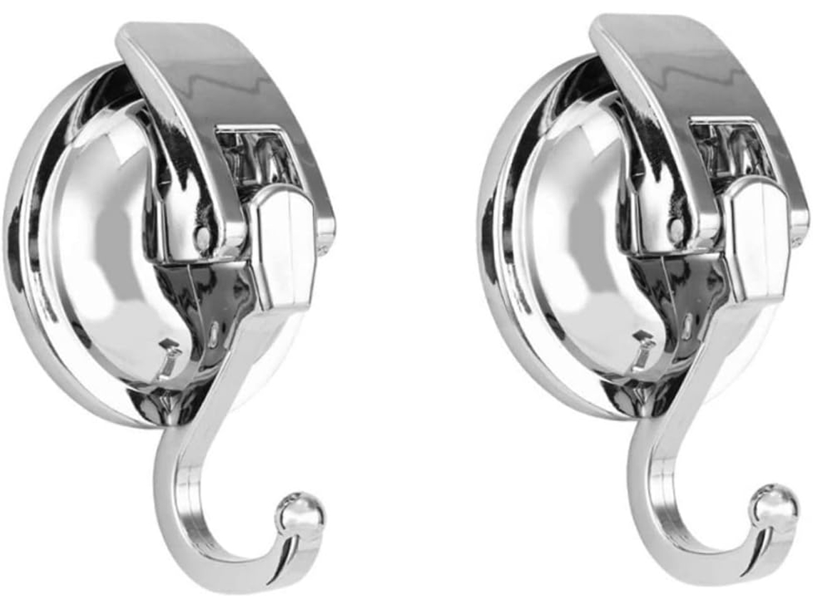 Conjunto De 2 Ganchos De Parede Com Ventosas Potentes, Sem Necessidade