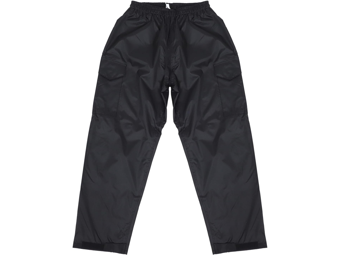 Calça De Chuva, Tamanho M, Preta, Impermeável, Dupla Camada Com Comartimentos.