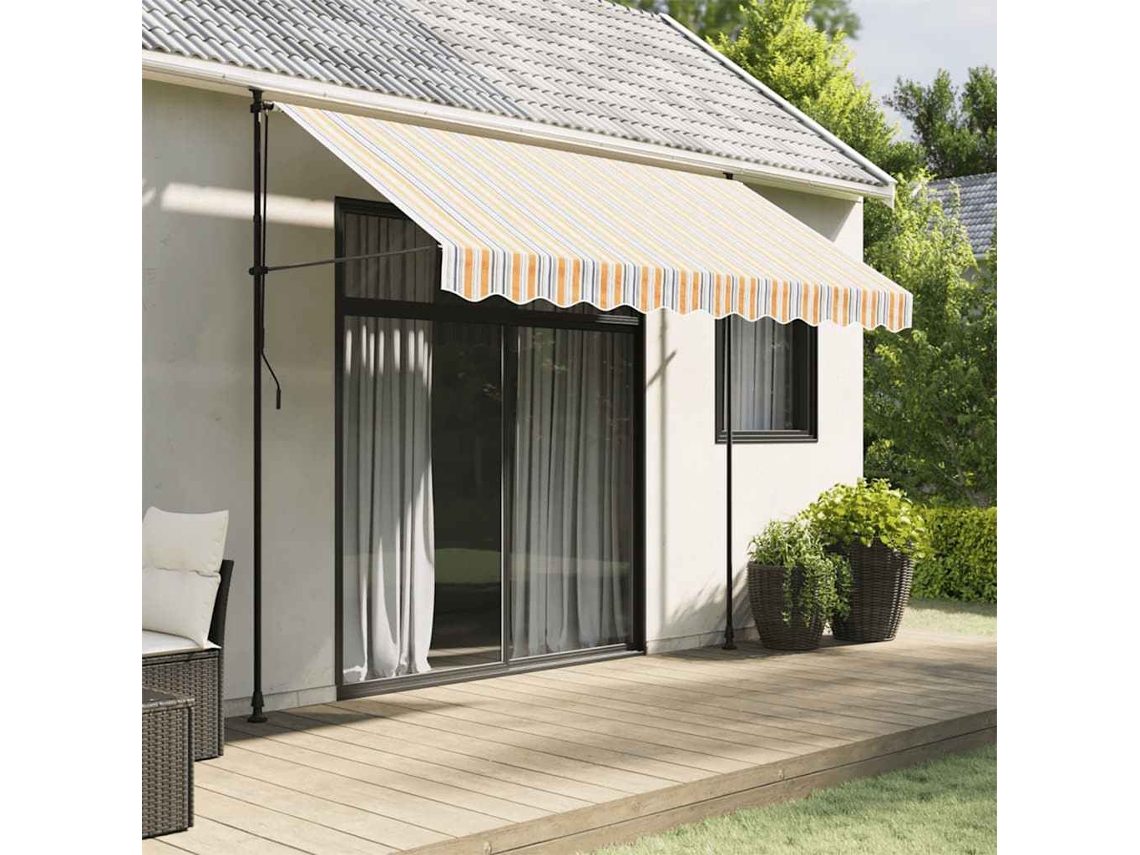 Vidaxl Tecido De Substituição Para Toldo Laranja E Azul 280x245 Cm Poliéster