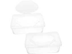 Conjunto De 2 Porta Lenços Transparentes Recarregáveis, Organizador De Lenços Umedecidos Para Uso Do Gokoco