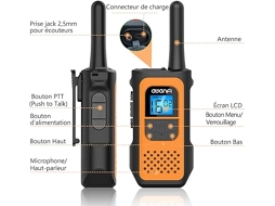Walkie Talkies Recarregáveis Para Crianças E Adultos, Pacote Com 2, Longo Alcance Brilvibera