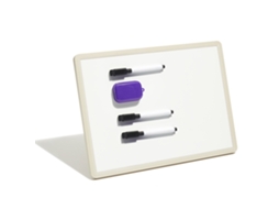 Quadro Branco Magnético de Mesa Jielisi 32x26cm com 3 marcadores pretos e borrador para escritório escola lar | S/MARCA
