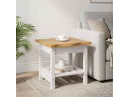 Vidaxl Mesa Lateral Com Prateleira Ekai Branco 50 X 50 X 45,5 Cm
