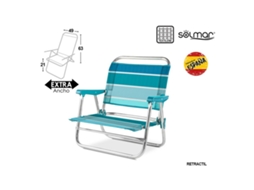 Cadeira De Praia Baixa De Alumínio Reforçada Alexa Riscas Costa Azul Solmar Bestway