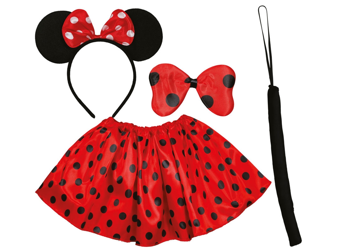 Kit Famoso Mouse Infantil Faixa de cabeça, laço, rabo e saia