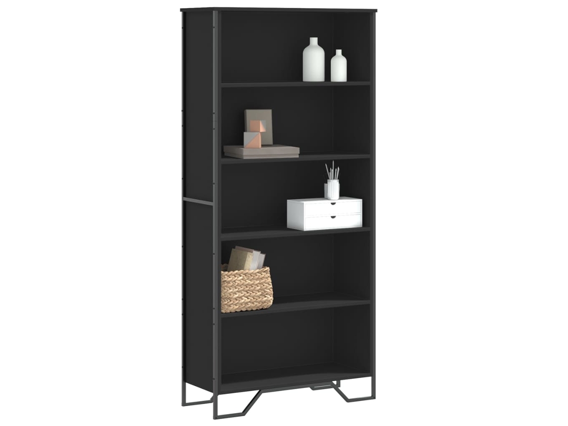 Vidaxl Estante 80x31x169 Cm Derivados De Madeira Preto