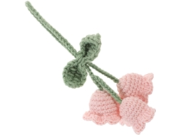 Chaveiro/pingente De Flor De Crochê Em Lã Rosa