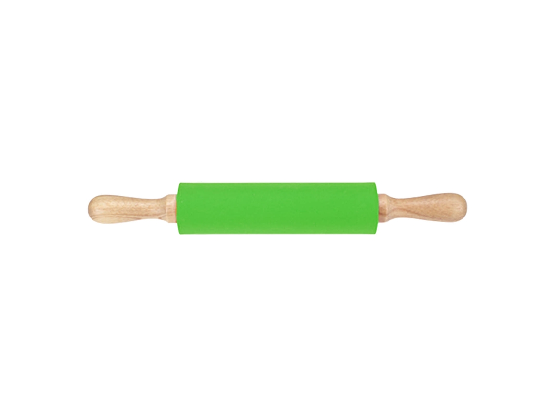 Rolo de Silicone Antiaderente com Alça de Madeira Sólida Estendido Ferramenta de Baking Verde